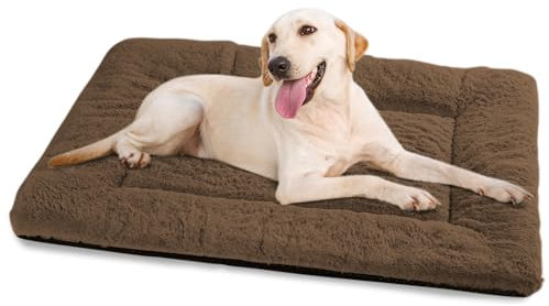 Baodan Hundebett Grosse Hunde, Hundekissen Waschbar Dog Bed - 106x71 cm Superweich Katzenbett mit Rutschfester Unterseite - Braun