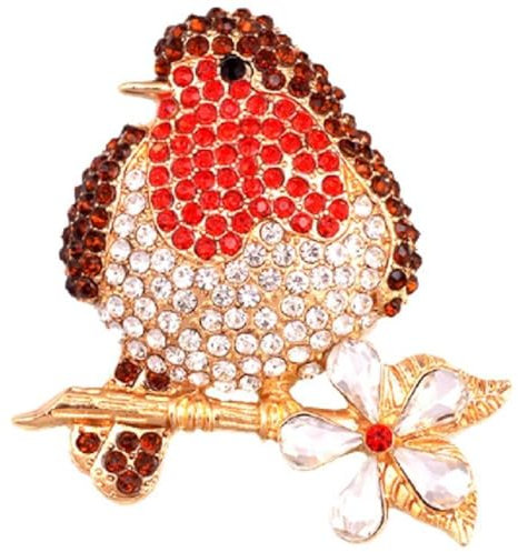 Broche de Noël en forme d'oiseau - Broche rouge-gorge - Broche de Noël mignonne - Accessoires de robe - Épingles à oiseaux pour Halloween, Noël, Nouvel An - Cadeau pour femme