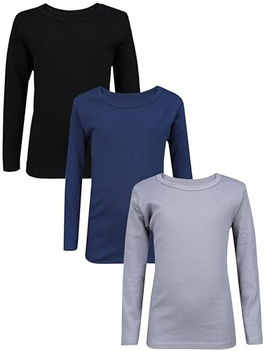 TupTam Kinder Langarmshirts 3er-Pack – 100% Baumwolle, Unisex