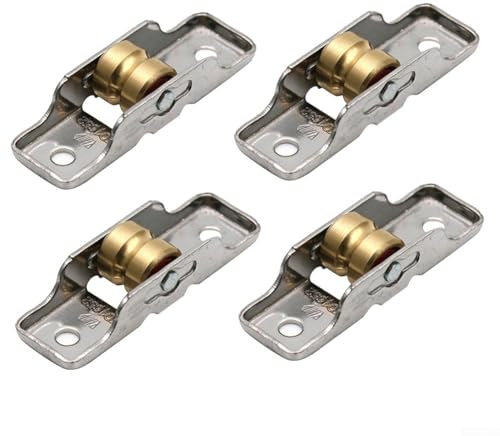 Besttoolifes Edelstahl-Schiebetür-Rollen, robust, geräuschloses Lager, Fenster-Riemenscheiben für Glastüren, Aluminiumfenster, Duschtüren, 4 Stück, vielseitige Möbelbeschläge (16 mm Einzelschlitz)