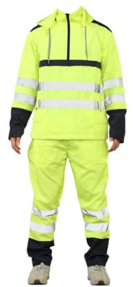 Men's Workwear Overalls | Hi Vis Boiler Suits in Green & Orange | Waterproof, Insulated, Fire-Resistant | Perfect for Mechanics, Painting, Welding, Gardening | Sizes S-XXL (2, Green, XL)