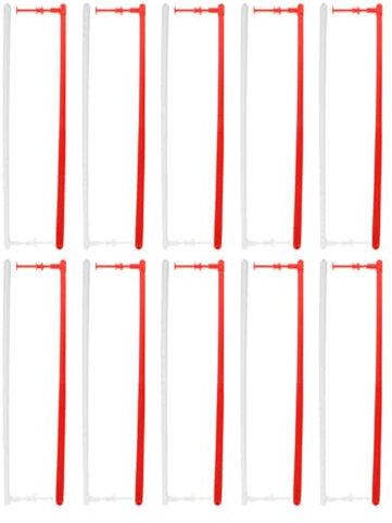 HANABASS 20Pcs Windmill Shaft Rods – Plastic Solid Pinwheel Sticks for Diy Windmill Projects Outdoor Fun (White & Red, Kids’ Craft)