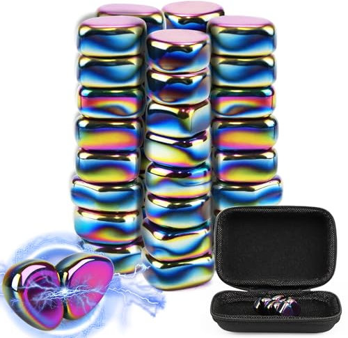 40 Stück Bunt Hämatit Magnete, Irregulär Steine Magnete, Magnetsteine, Stresskiller Magnet für Zuhause Küche Kühlschrank Büro (Bunt)