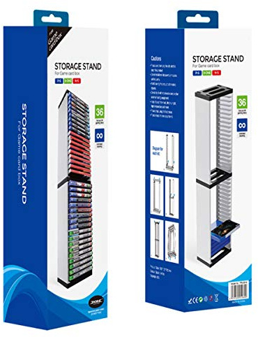 Yagosodee Vertikaler StäNder,Multifunktional Games Tower,Ps 5 Game Disc Aufbewahrung StäNder Spiele Regal FüR Halten 36pcs Game Discs