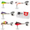 Zite Fishing Jigspinner Set | 5 Stück Spin Jig Barschköder 5g, 10g, 15g | Spinner Barschangeln Zanderangeln | Raubfischköder für Barsch, Zander & Hecht | Spinn-Köder inklusive Tackle-Box (Neon)