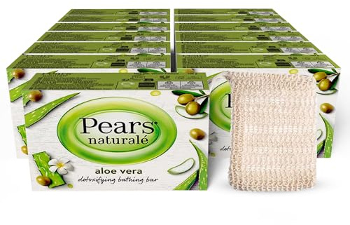 Pears Naturale Aloe Vera Soap Bars 100g 12 Pack + 1x Soap Bag
