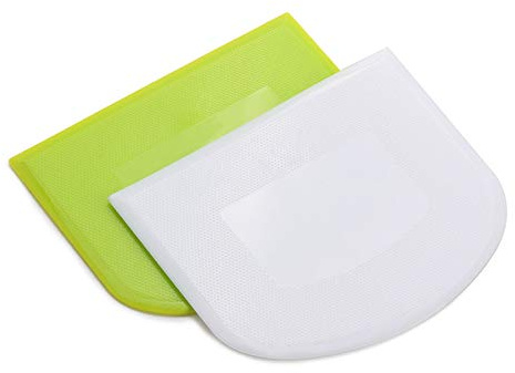2 Racloirs à Pâte Professionnels (1 Vert + 1 Blanc) – Corne Pâtisserie Souple, Sans BPA – Pour Boulangerie, Pizza, Pâtisserie – Nettoyage Facile