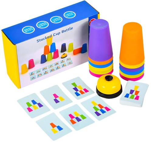 Miyanvuo Stapelbecher Spielzeug Speed Stacking Tassen Nesting Cups Stapelbecher-Spiele Becherstapelspiel Für Erwachsene Und Kinder Schnelle Becherspiele Zur Verbesserung Der Feinmotorik