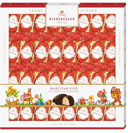 Niederegger | Marzipan Eier | 1x 400g | Marzipan Eier, umhüllt von Zartbitter-Schokolade | Ostereier | Ostergeschenk