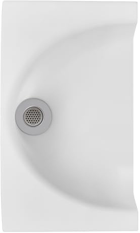 Frienda Séparateur d'urine privé complet avec couvercle d'évier en acier inoxydable pour toilettes à compost, blanc (1 pièce, semi-circulaire)