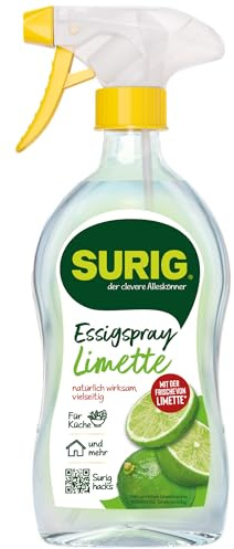 SURIG Essigspray Limette 500 ml - gebrauchsfertige Essigsäure 8% in Sprühflasche - zum Würzen, Säuern, Reinigen und Entkalken in Küche und Haushalt