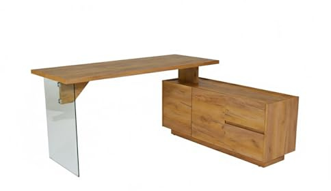 JAHNKE ECK-Schreibtisch LUX C 160 E KERNEICHE NB./KGL