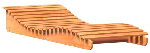 GFEROMRF Lettino da sole in legno di pino massiccio, 205 x 80 x 31,5 cm, con superficie a forma di S e design a doghe, sdraio da giardino ergonomico per piscina, terrazza e balcone, portata