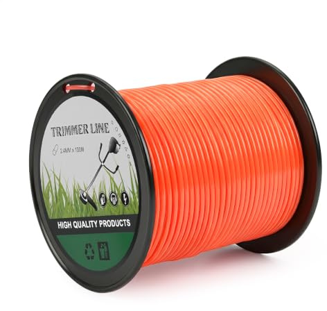 Uadme Trimmerfaden 100 Meter, Rund Mähfaden, Faden für Freischneider Motorsense, Rasentrimmer Schnur Nylonfaden für Gartenpflege (2,4mm)