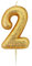 Anniversary House Metallic Gold Glitter Candle, Number 2, 2nd Birthday Cake Topper, 7 Centimeters, AHC90/2