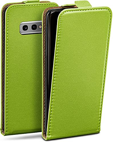 moex Flip Case für Samsung Galaxy S10e Hülle klappbar mit 360 Grad Schutz, Handyhülle mit Displayschutz, PU Leder Handytasche Lederhülle, Flip Case Cover Klapphülle, Grün