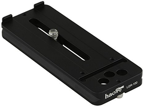 Haoge LQR-100 - Piedino universale per obiettivo a sgancio rapido, 98 mm, per Canon, Nikon, Fujifilm, Tamron, Sigma, Pentax, Sony, teleobiettivo, compatibile con treppiede Arca Swiss testa a sfera