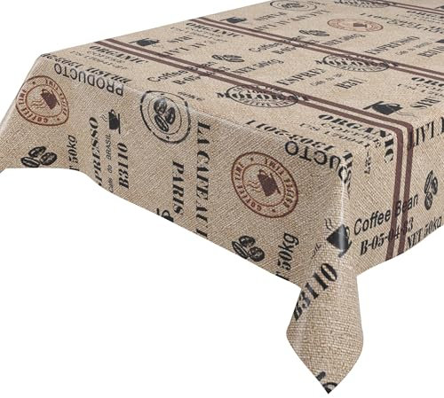 BEAUTEX Brasil Wachstuchtischdecke glatt abwischbar Garten Tischdecke RUND OVAL ECKIG, Größe wählbar (Eckig 140x220 cm)