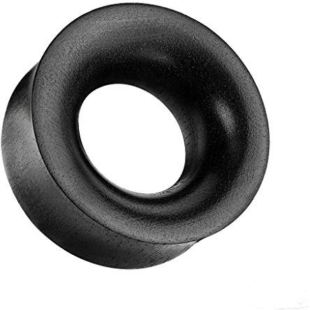 Piercingfaktor Holz Flesh Tunnel Organischer Piercing Ohr Schmuck Organic Konkav Double Flared Schwarz 19mm
