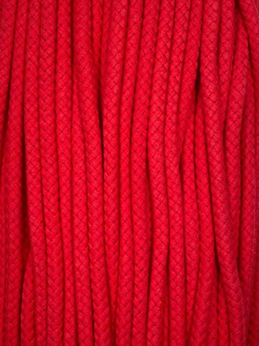 Kordel Baumwolle 8mm rund Schnur Turnbeutel Seil 17 Farben (Rot, 3m)