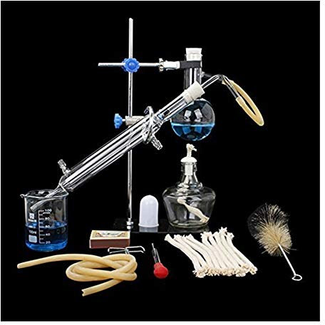 Sucastle 10pcs Lab Glassware Kit Scientific Industry Water Distiller Distillation Apparatus Essential Oil Distiller Purifier Distillation Apparatus Kit