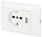 POLY POOL - PP6096X Kit Incasso 250V con Frutti Presa Corrente Elettrica Schuko Pluristandard Spina 10A – 16A Italiana/Tedesca e Presa USB 2.1A - Bianco per Scatola Rettangolare