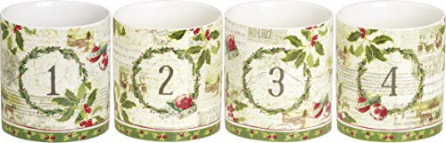 IHR - KST787062 - Adventskranz, Teelichthalter, Weihnachten, Porzellan, 8cm x 7cm