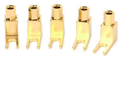 Ocobudbxw 5pcs Spine Adattatore Banana a Forcella Connettore Cavo Altoparlante Tipo Y Presa Banana