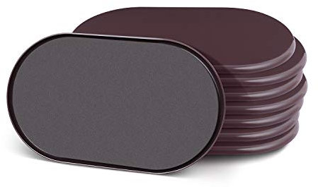 Ezprotekt 8 Pcs Reusable Furniture Sliders and Gliders for Carpet Surfaces – Moving Heavy Furniture Quickly and Easily with Furniture Sliders Oval Brown