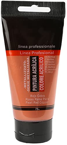 H HANSEL HOME Pintura Acrílica Colores, Alta Cobertura y Resistencia a la Luz, Sostenible/No Tóxico, Pintura Acrílica Profesional, Tubo de 75ml - Rojo Cobre