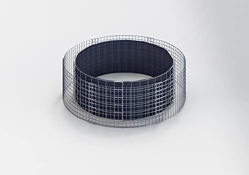 Gabiona Jardinière surélevée ronde en gabion - Diamètre : 172 cm - Hauteur : 50 cm - Jardinière robuste avec grille revêtue de zinc et d'aluminium - Matériel de montage inclus - Parfait pour les