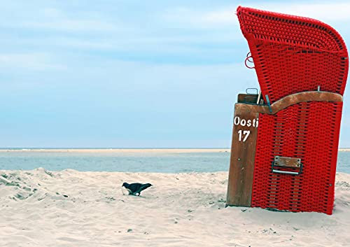 HANSEPUZZLE 96857 - Strandkorb Puzzle 130 Teile | Reisen Puzzle mit hochwertiger Puzzle Aufbewahrung: Kartonbox und wiederverschließbarem Beutel | Puzzle-Maße: 28,7 x 20 cm