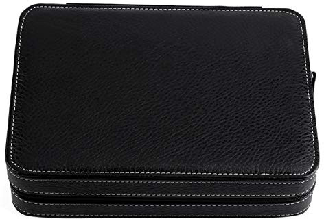 Bolsa de reloj con cremallera, estuche de almacenamiento de reloj de viaje con capacidad para 8 bandas de reloj para el hogar organizador de viajes, reloj, joyería(Negro)