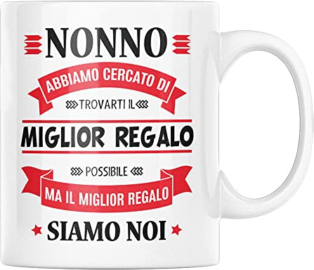 Vulfire Nonno Tazza Regalo uomo compleanno Idea originale Idee Regali per lui per Natale festa del Papà, Miglior regalo siamo noi (Nonno, ceramica)