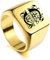 MunkiMix Männer Ringe Edelstahl Quadratischer Siegelring Personalisiertes Valentinstagsgeschenk für ihn Herren, Trauringe, Gold Ring mit Gravur