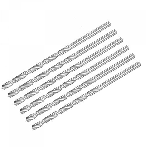 sourcing map 6 Stk. HSS Spiralbohrer (Hoch schnell Stahl) extra lange Spiralbohrer 6.5mm Durchmesser 160mm