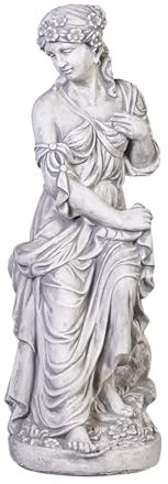 gartendekoparadies.de Elegante Frauen-Statue, Steinfigur, H. 91 cm, 72 kg, Grau, frostsicher aus Steinguss für Außenbereich