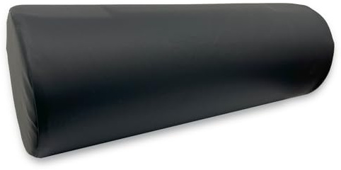 QUIRUMED Cuscino a rullo QUIRUMED, 55 x 20 cm, colore nero, similpelle, ergonomico, imbottito in schiuma, per yoga, fitness, massaggio