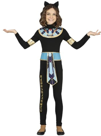 FIESTAS GUIRCA Costume da Gatta Egiziana Ragazza - Vestito per Bambini con Fascia Gatto Nero e Scimmia Egiziana per Ragazze