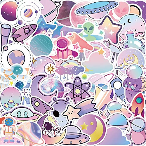 50Stück NASA Galaxy Aufkleber Laptop Telefon Gitarre Skateboard Notebook Auto Motorrad Fahrrad Space Exporer,Astronaut, Raumfahrt Vinyl Stickers Wasserdicht Aufkleber für Jugendliche Kinder Erwachsene