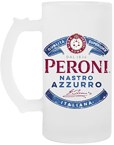 Peroni Nastro Azzurro Tazza Di Boccale Di Birra In Vetro Glass Beer Mug Cup