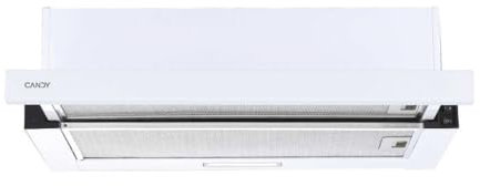 Candy CBT625/2W/1, Campana Telescópica 60 CM, 2 Niveles de Potencia, 332,1M3/H, Filtros de Carbono, Panel Aluminio Antigrasa, Iluminación LED, 64DB, Inox