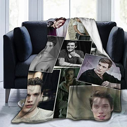 LOUJIN Dominic Schauspieler Sherwood superweiches Flanell-Fleece, leichte Überwurfdecke, Klimaanlagendecke, Couch, Sofa, Schlafzimmer, 125 cm x 100 cm