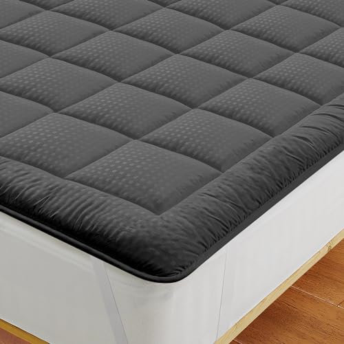 Autsel Matratzenauflage Mikrofaser 90x200cm Matratzenschoner für Matratze Boxspring bis 20-30 cm Matratzenschutzbezüge Allergiker geeignet Hellgrau