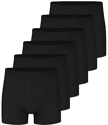 Almonu Herren Retro-Pants/Boxershorts 3er oder 6er Spar-Pack - Unterhosen ohne störendes Etikett - Organic Cotton (GOTS) - nachhaltig verpackt - Melange