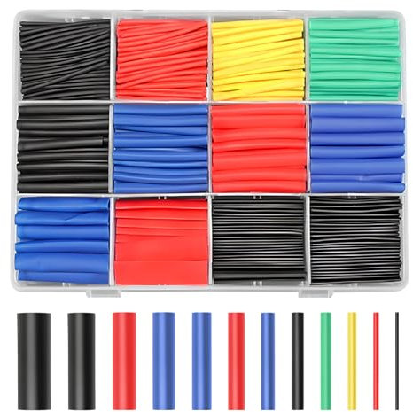 AiQInu Thermorétractable Tube, 560 pièces Gaine Thermoretractable, 2:1 Gaine Thermo, Gaine Thermorétractable Etanche, Manchon Thermoretractable, Isolation Electrique Tube