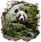 Samunshi® Wandaufkleber Wandriss mit Pandabär Wandsticker Fenster in andere Welt für Kinderzimmer Wohnzimmer Küche Wanddekoration 50x50cm