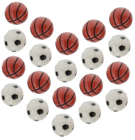 TOYANDONA 20stücke Teiliges Mini Fußball Und Basketball Für Puppenhaus-Dekorationen Realistische Miniatur-sportbälle Für Kreative Szenen Und Landschaften Als Zubehör Für