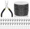 Swpeet 102Pcs Gun Black 3mm by 10 Yard Length Jewelry Making Chains Kit with Jump Rings, Lobster Clasps and Jewelry Plier, Necklace Chains Flat Cable Link Chain Bulk Ideal for DIY Craft Jewel Making