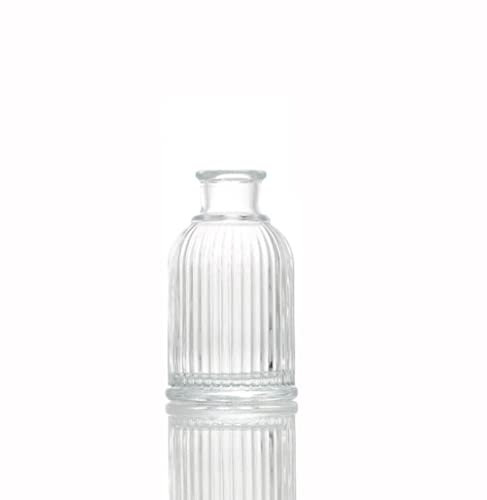 OHEETU 100ml/3.4oz Glass Diffuser Bottles Empty Clear 3.4 Fl Oz Round Aromatherapy Diffuser Jar for DIY Replacement Reed Diffuser Sticks Sets Essential Oils Crafts Decor